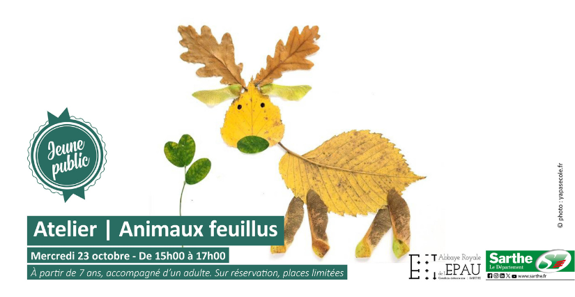 "Animaux feuillus", atelier enfant à l'Abbaye Royale de L'Épau