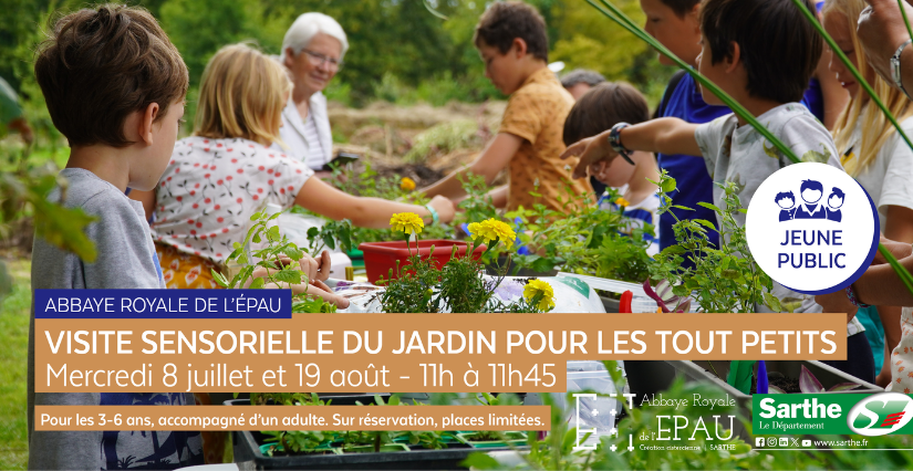 Visite sensorielle du jardin pour les tout-petits à l'Abbaye de l'Épau