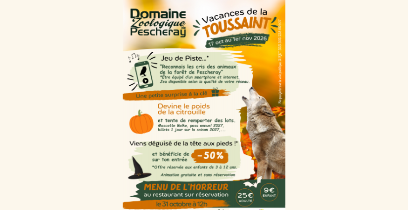Vacances de la Toussaint au Domaine Zoologique de Pescheray, Le Breil sur Merize