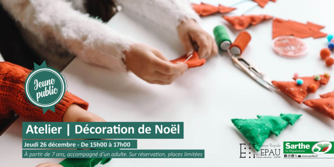 Décorations de Noël, atelier à l'Abbaye Royale de l'Épau