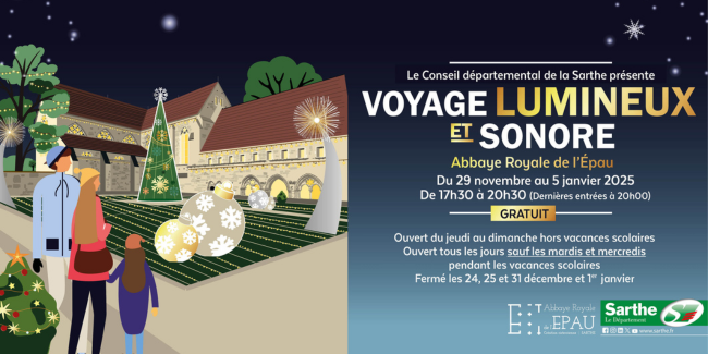 Voyage lumineux et sonore, parcours à l'Abbaye de l'Épau