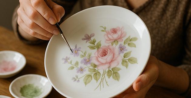 Atelier "Initiation au décor sur porcelaine" au Musée de la Faïence et de la Céramique