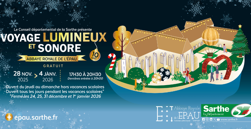 Voyage lumineux et sonore, parcours à l'Abbaye de l'Épau